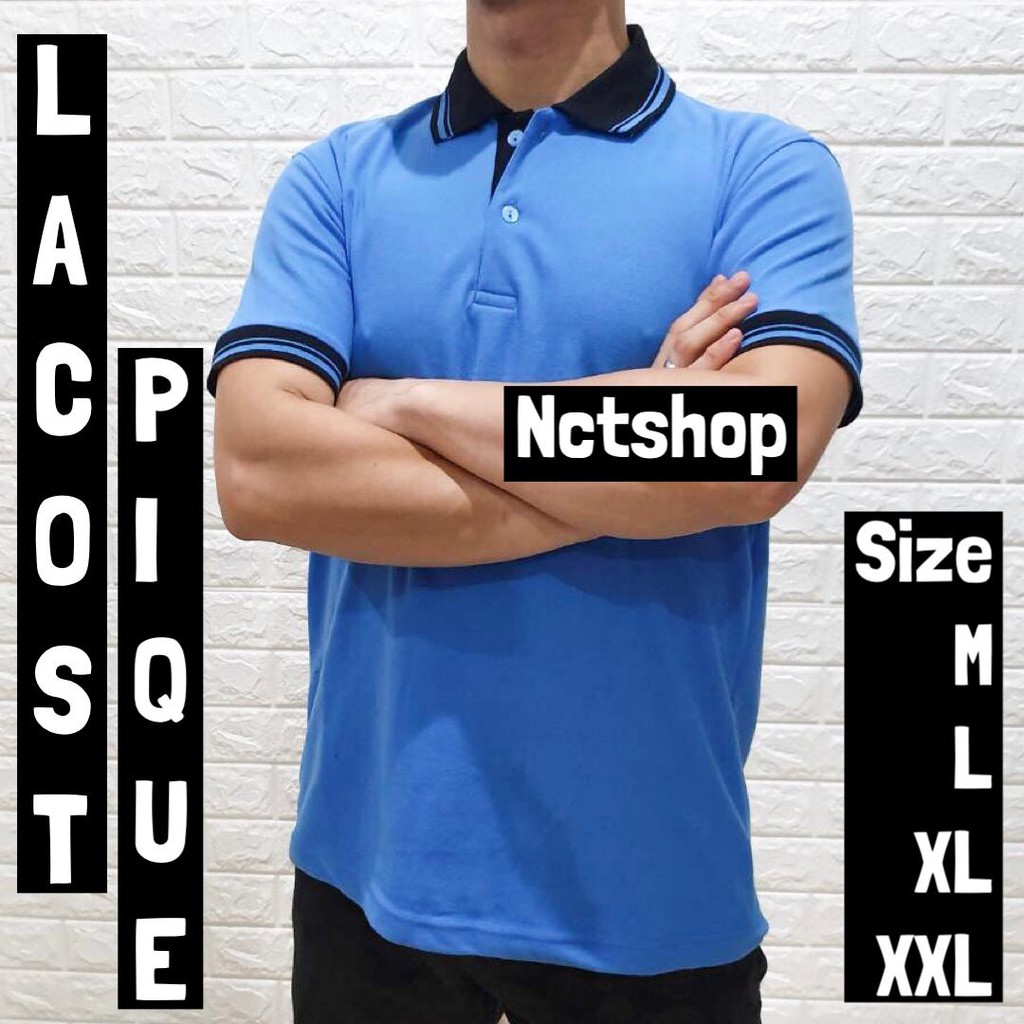 Nctshop Kaos polo bahan PIQUE - polo shirt-Biru