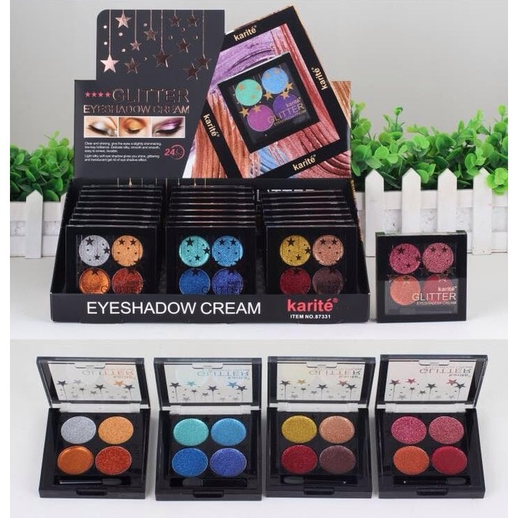 STAR GLITTER - Kiss Beauty Karite 4in1 Eyeshadow Cream Bintang Palette terlaris