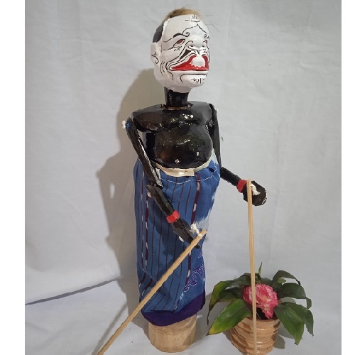 Wayang Golek Kayu Semar Badranaya Ukuran Sedang Tinggi 40 cm Kepala Bisa menoleh kiri dan Kanan