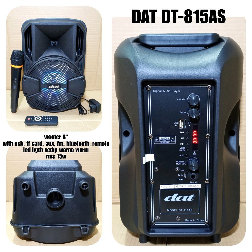 SPEAKER AKTIF 8 INCH PORTABLE DAT DT 815AS