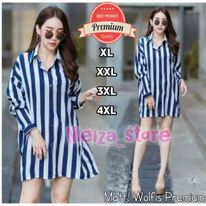 PROMO KEMEJA SALUR WANITA LENGAN PANJANG LD 120 // KEMEJA OVERSIZE WANITA IMPORT XXXL MURAH 2022
