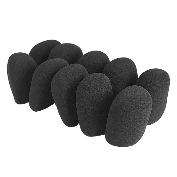 10pcs Cover Pelindung Mikrofon Audio Bahan Busa Spons Warna Hitam