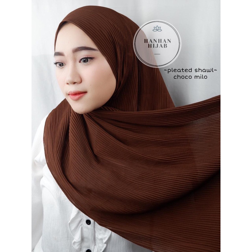 PLEATED SHAWL / PASHMINA FULL PLISKET-Choco Milo