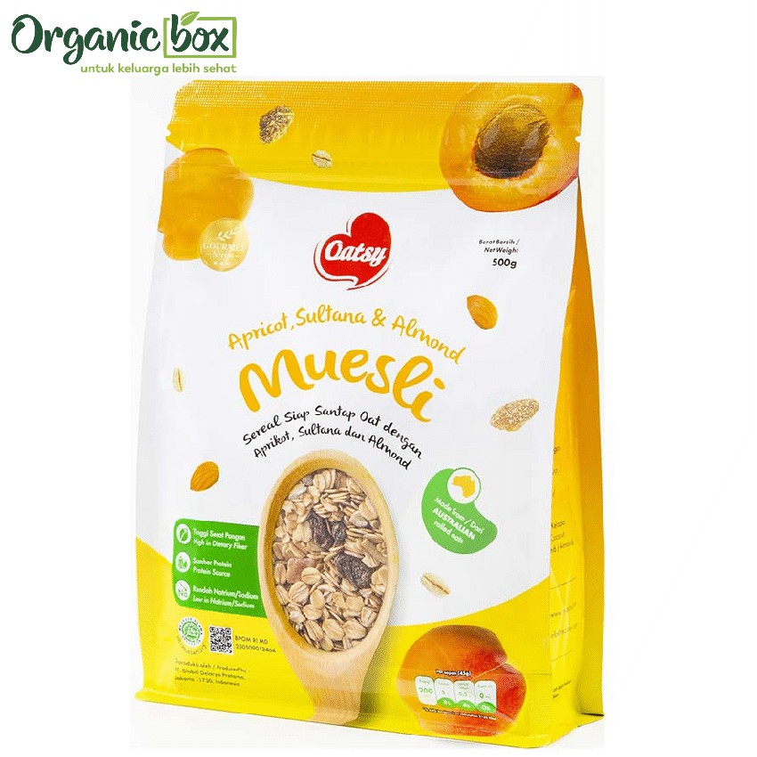 

OATSY MUESLI APRICOT, SULTANA & ALMOND 500GR