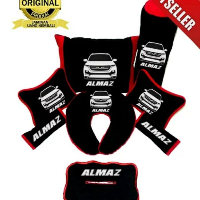 BANTAL MOBIL ALMAZ BORDIR SILUET HEADREST MOBIL AKSESORIS MOBIL INTERIOR MURAH