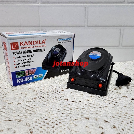 KANDILA KD 480 KD480 MESIN POMPA GELEMBUNG UDARA AERATOR 2 LUBANG AIRPUMP AQUARIUM