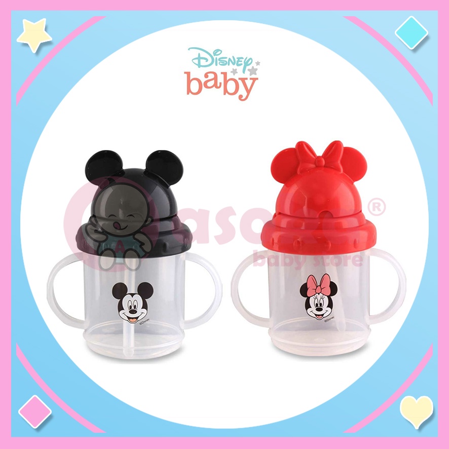 Lusty Bunny Disney Baby Series Training Cup Straw  Flip Top Mickey 210ML DMM3014 ASOKA