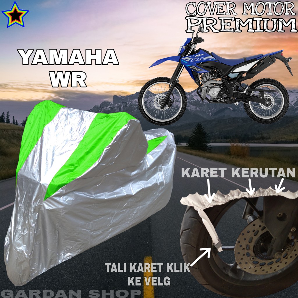 Sarung Motor YAMAHA WR Silver HIJAU Body Cover Penutup Pelindung Motor Yamaha PREMIUM