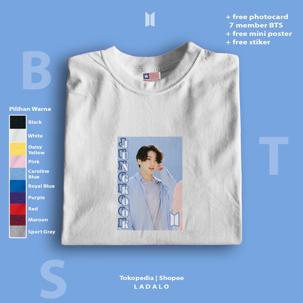 Baju BTS Jungkook - Jeon Jungkook - Kookie | Dynamite  | Lengan Panjang | Lengan Pendek