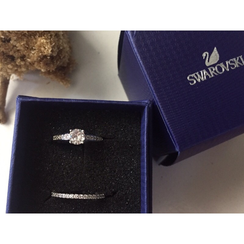 Swarovski Attract Rhodium Plated, I Do Ring Original