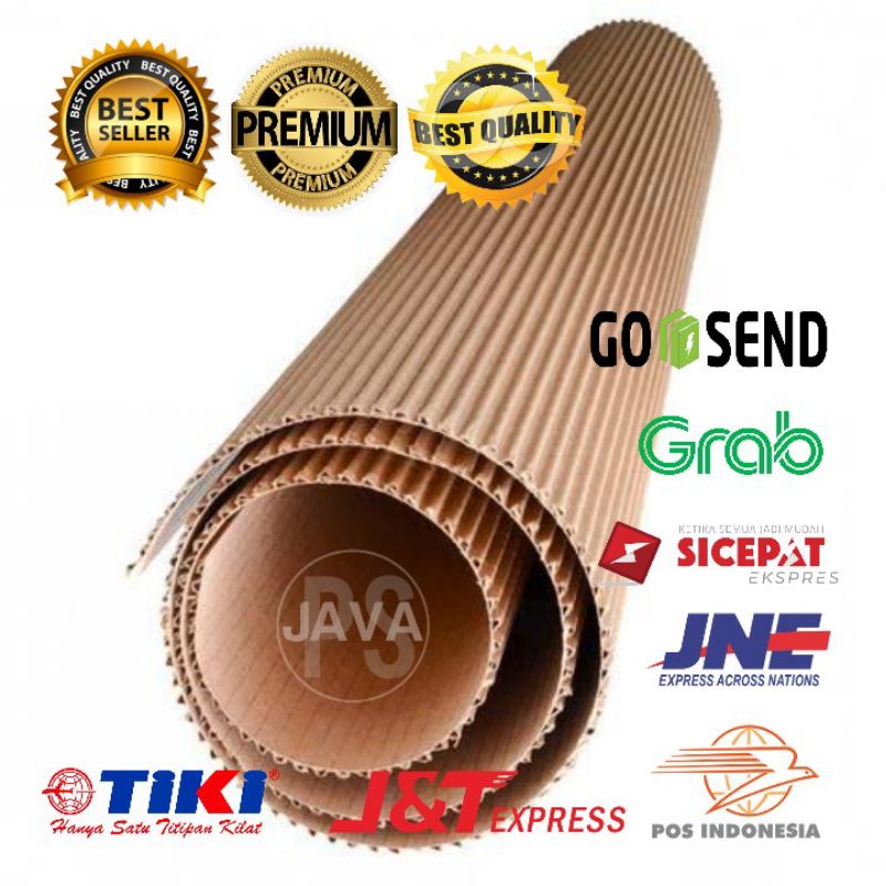 

Kardus Lembaran Single Face 100cm x 100 cm Polos Corrugated Kraft 1m x 1m Karton Single Face Roll