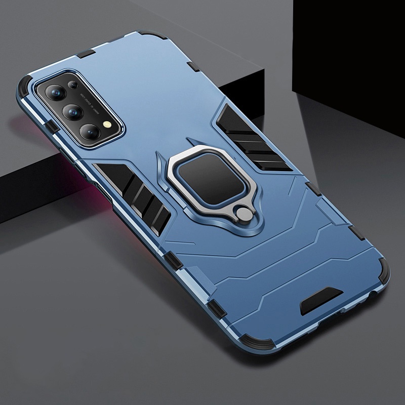 Casing Armor Shockproof + Stand Holder Magnetik Untuk OPPO Reno 5 Pro / 5G