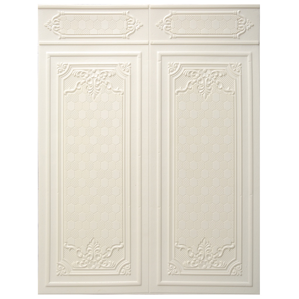 [COD] Wallpaper 3D Wallpaper Dinding 3D Wallpaper Foam High Quality Best Seller 70X90CM Premium-PUTIH 70*90CM