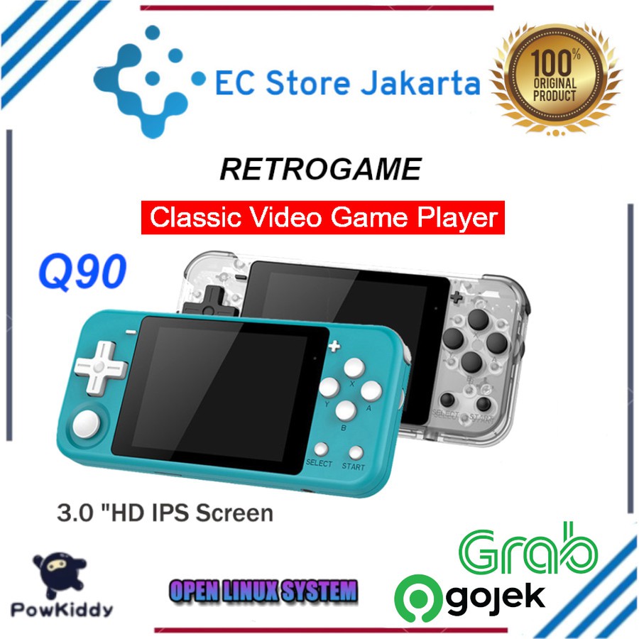 POWKIDDY Q90 Retro Game Console Dual System Classic Handheld 3.0 inch