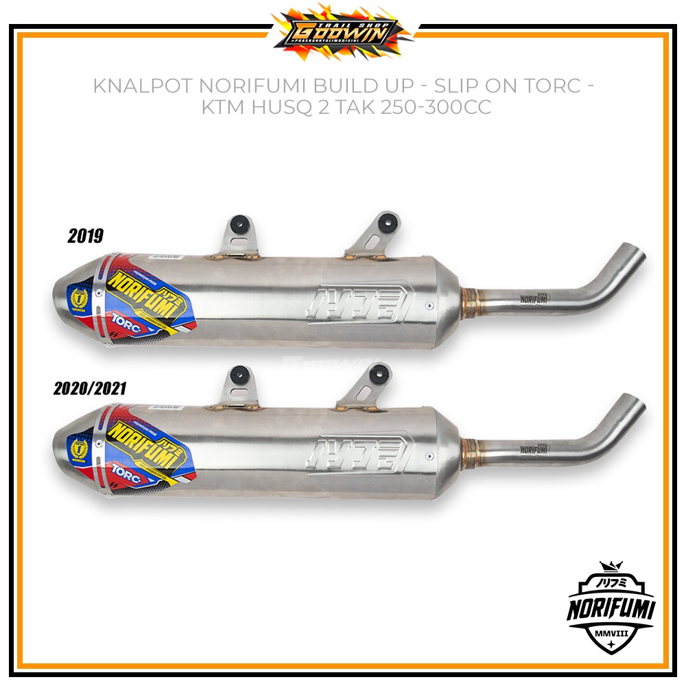 Knalpot NORIFUMI TORC BUILD UP Slip On 2 TAK 250/300 cc 2019 2020 Stainless