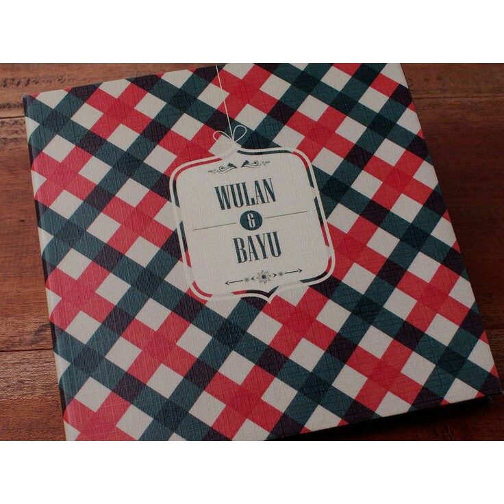 Hardcover Undangan Pernikahan Motif Garis Simple Elegant Cantik Mewah Murah Sederhana Unik Lucu