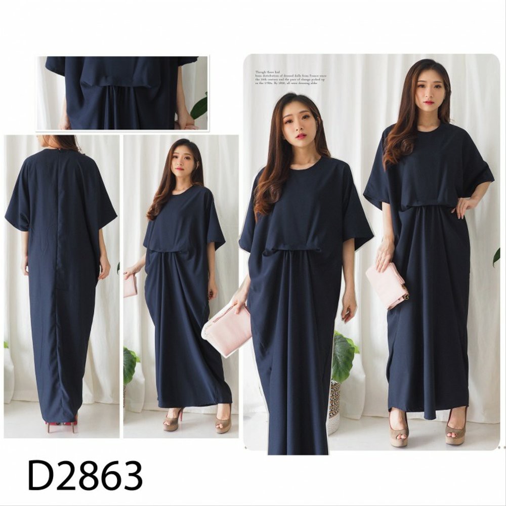 DRESS WANITA MAXY CASUAL BIG SIZE JUMBO LOOSE KAFTAN