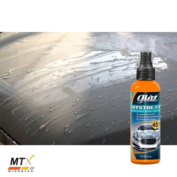 MTX Microtex Car Care Glaz Crystal FX Body Paint Hydrophobic Spray Coating 250ml Pengkilap Body Mobil Motor dengan Efek Daun Talas Premium Quality Sealant Wax Spray