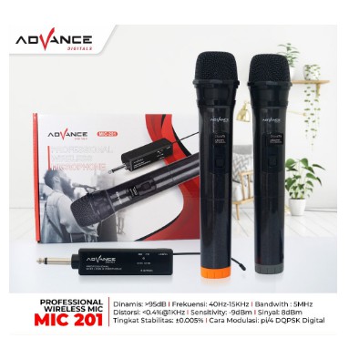 Mic Wireless Double Advance 201 Microphone / Mikrofon ISI 2