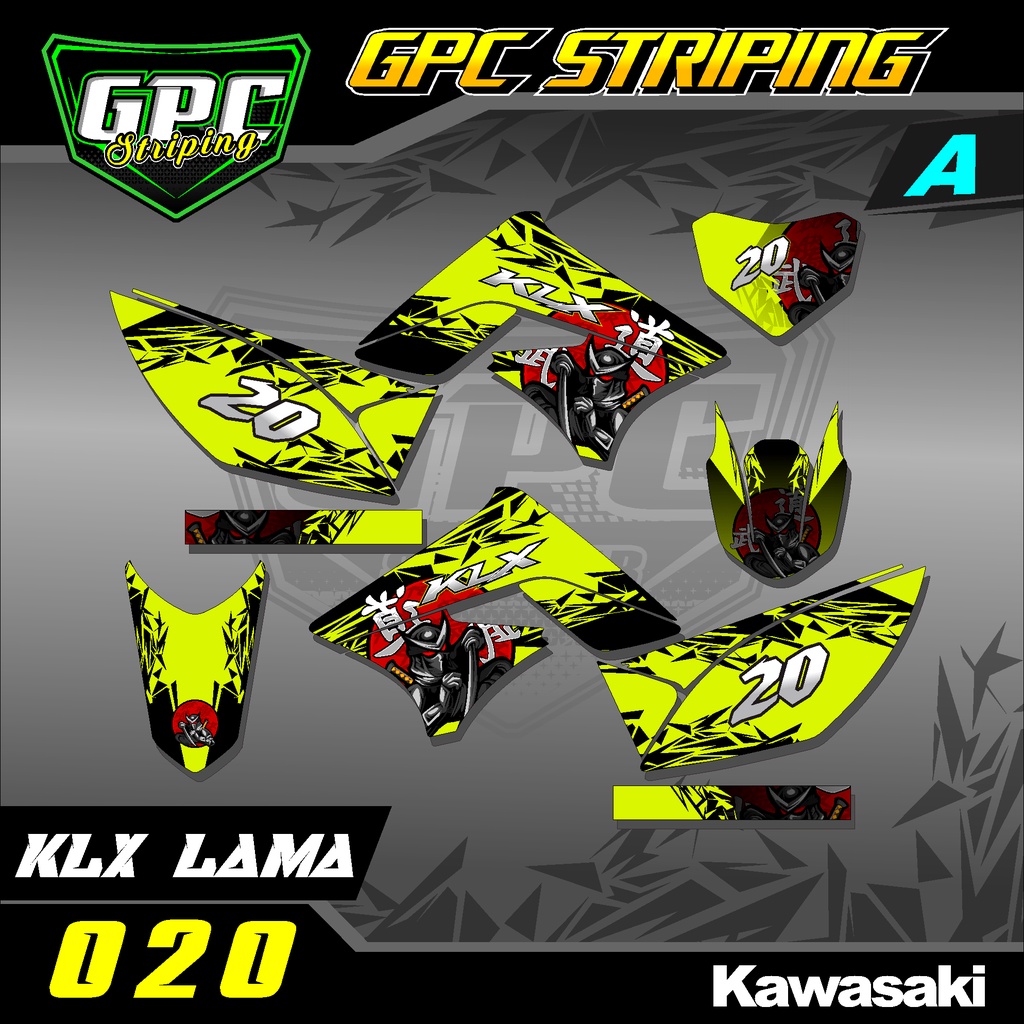 Sticker Stiker Striping Lis Variasi KLX 150 S / L Lama Desain Bercak GPC 020