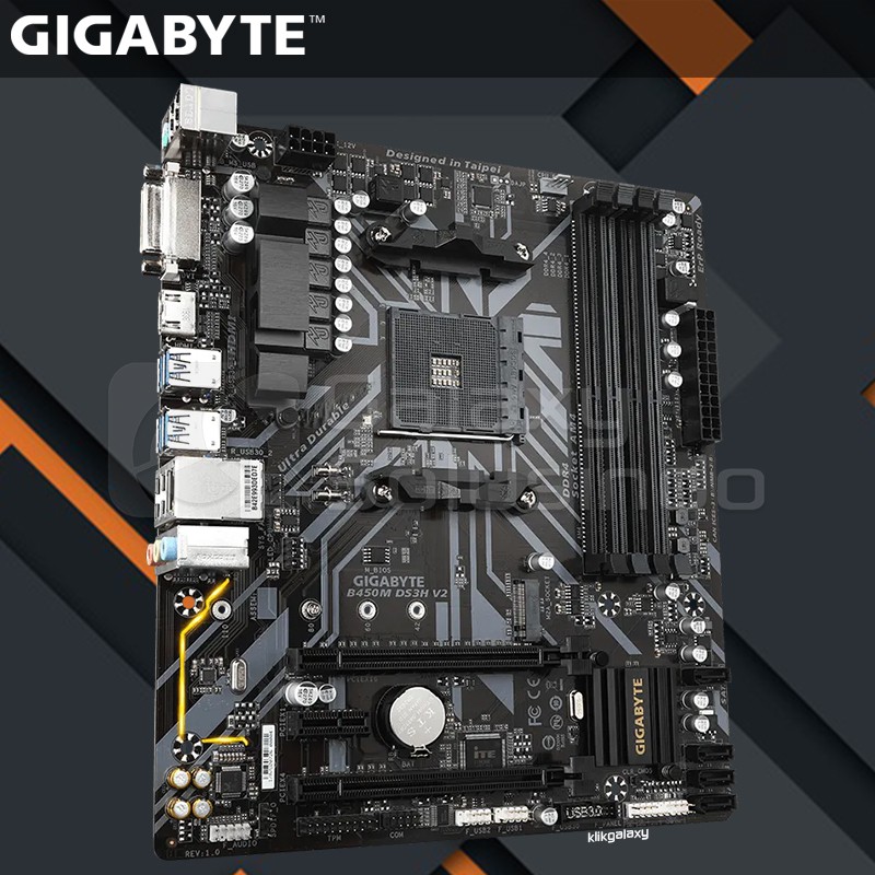 Gigabyte B450M DS3H V2 AMD AM4 B450 DDR4 - Motherboard