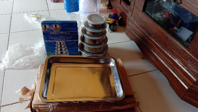 3 Pcs - Nampan / Baki Stainless Segi 27 X 36 Cm