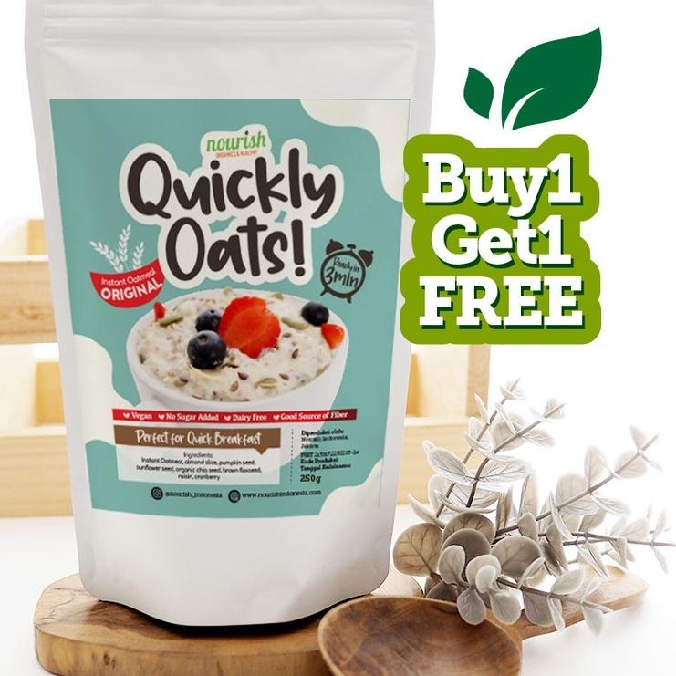 

Online Deals! LR088 Quickly Oats! Instant Oatmeal Original Buy 1 Get 1 Free (250gr x 2pc)