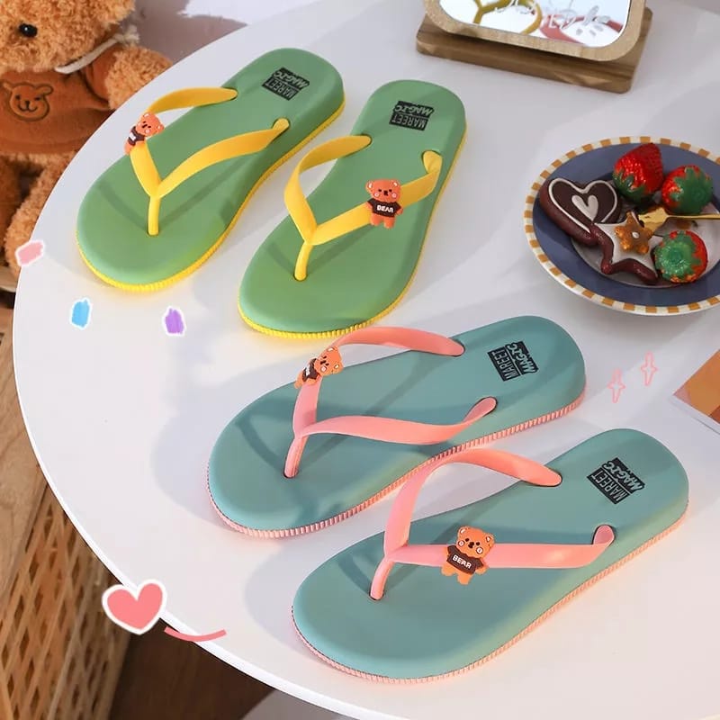 Sandal Jepit Wanita Sandal Karakter BEAR MC-ALY 01