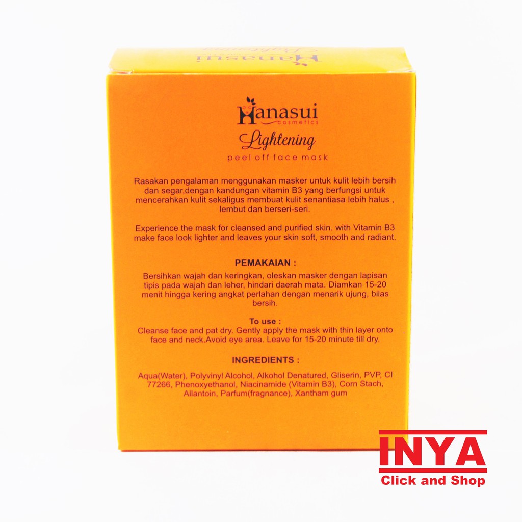 Masker Wajah HANASUI NATURGO - Peel Off  Mask BOX isi 10 Sachet