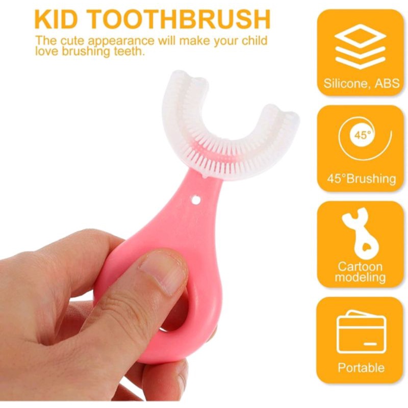 Sikat Gigi Anak Bentuk U Bahan Silikon / Training Toothbrush / Tooth Brush Baby