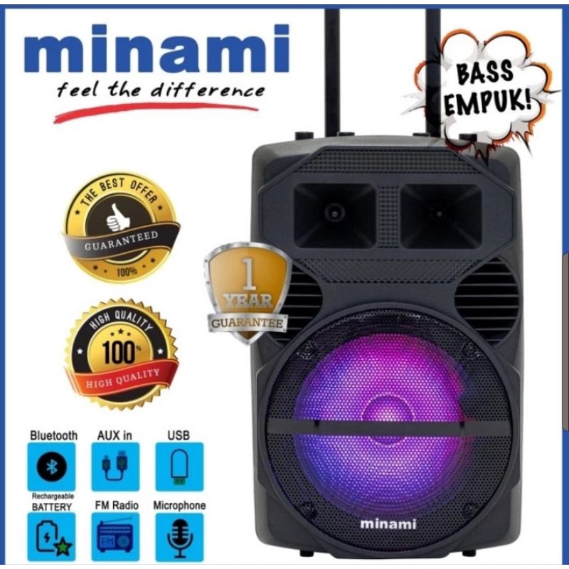 SPEAKER MINAMI PARTYBOX 100 SPEAKER AKTIF PORTABLE MEETING 12 INCH