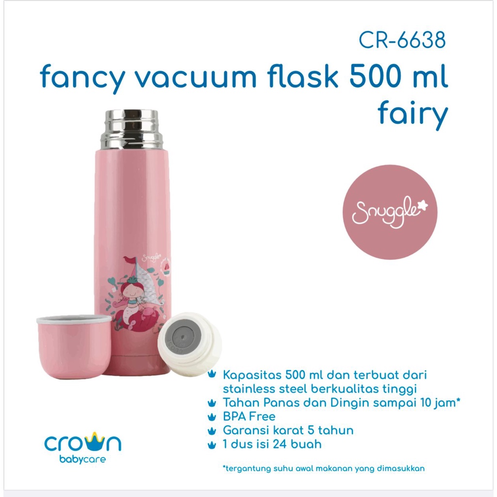 Sugar Baby Strong Vacuum Stainless Bottle 500ml 600ml / Snuggle Fancy Vacuum + Case  500ml - Termos Air Panas Dingin