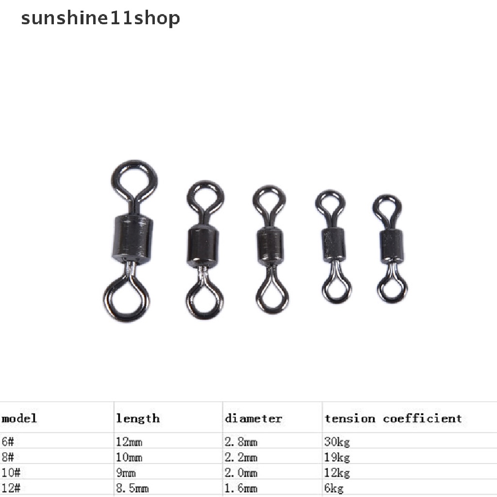 Sho 50 / 100pcs Kili-Kili Pancing Ball Bearing Swivel Untuk Memancing