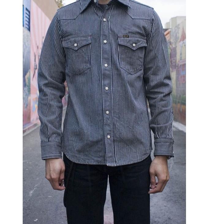✸ kain denim hickory tebal tidak melar bahan jeans denim hickory non stretch premium ➬
