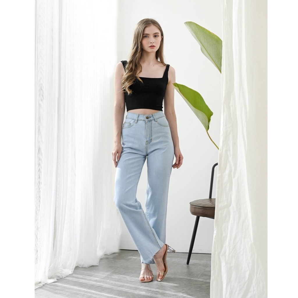 SANIA DENIM PANTS (Jeans High Waist &amp; Unfinished Jeans)