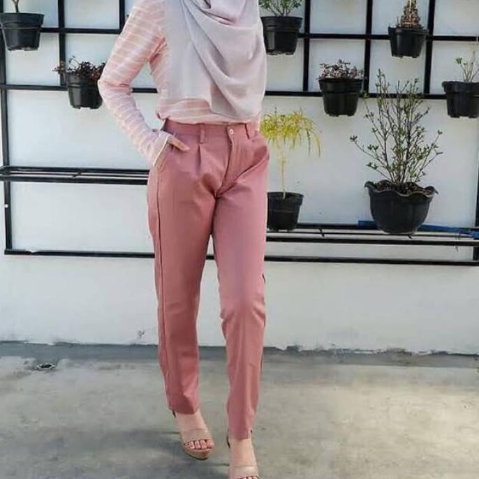 Celana Kerja/Baggy Wanita American Drill - Hitam, S "HARGA PROMO"