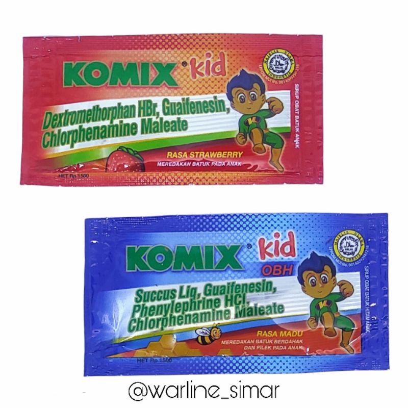 

Komix KID OBH Rasa Madu Sachet 5ml / Komix KID strawberry Sachet 5ml / Komik Anak Sachet