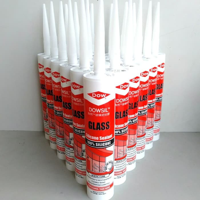 

lem dowsil acid 300ml / lem silicone sealant : clear,black,white,grey clear bening