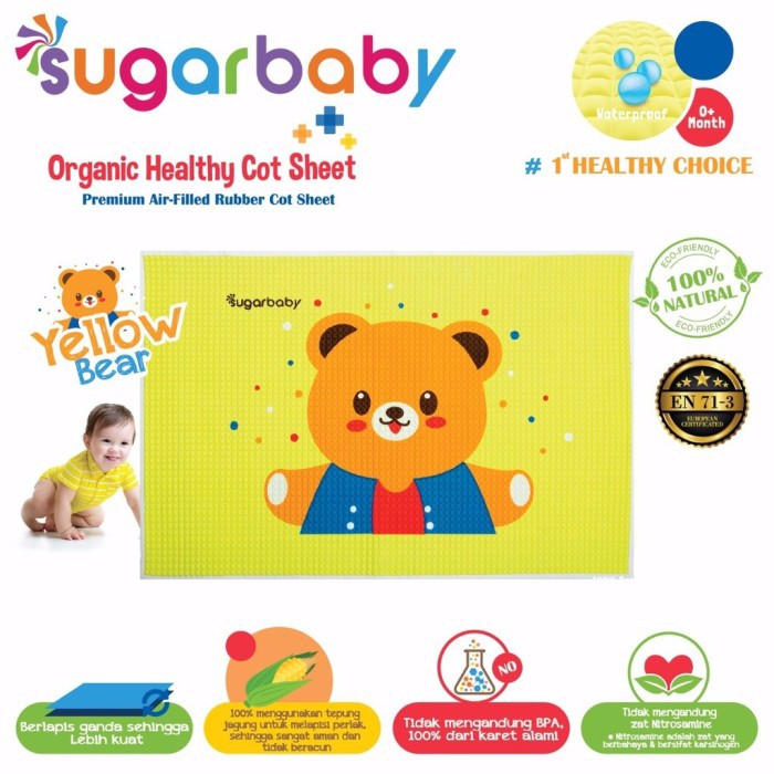 Sugarbaby Perlak Bayi Karet Organic Healthy Cot Sheet Sugar Baby