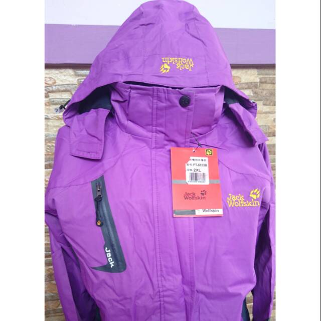 Jaket Jack Wolfskin Wanita bahan parasut Import