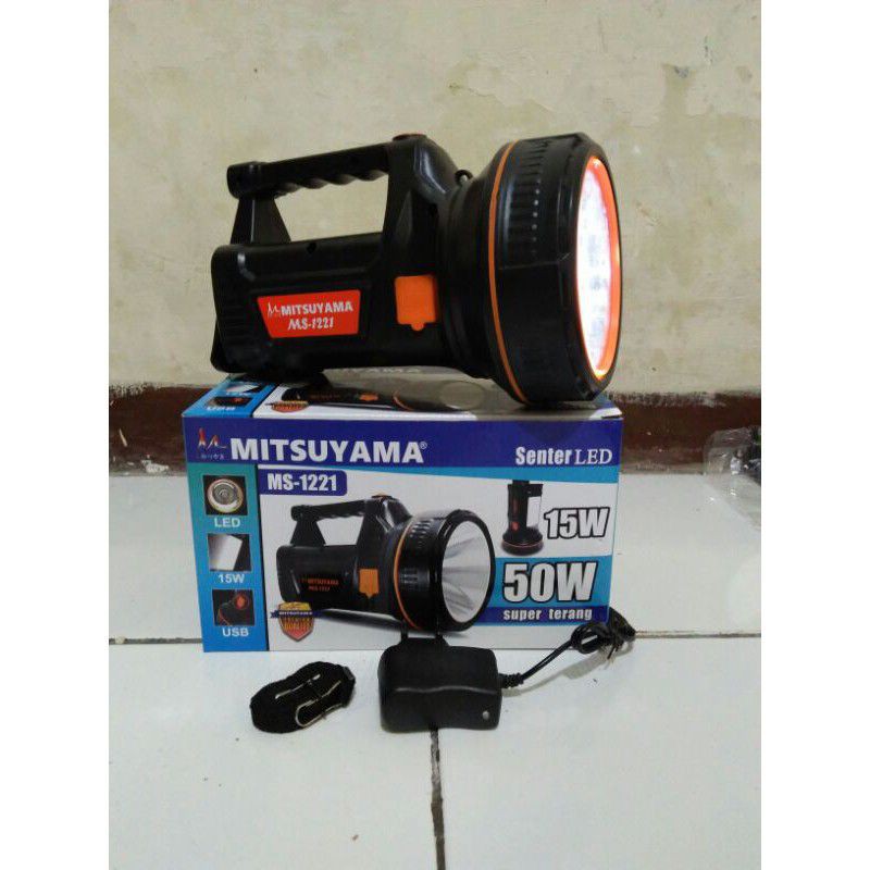 COD Senter Tangan 50w Led+Lampu Emergency Mitsuyama Ms-1221