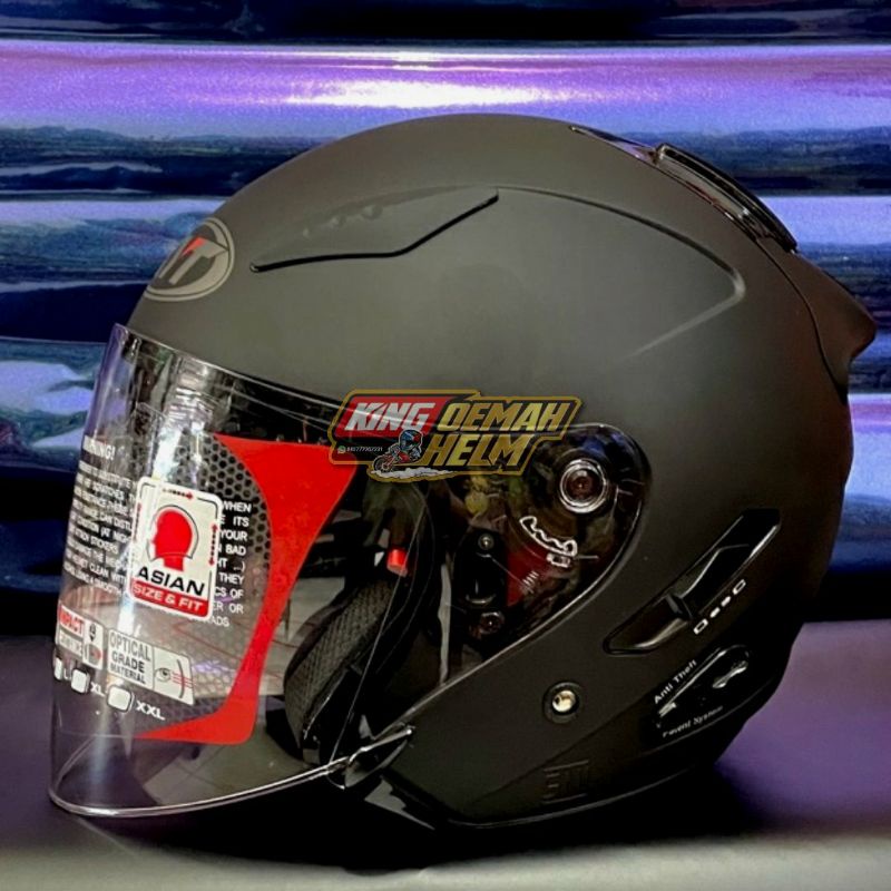 HELM KYT GALAXY FLAT R VISOR VENOM BLACK DOF HELM DOUBLE VISOR ORIGINAL KYT