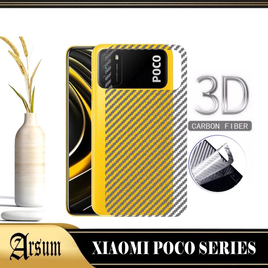 PROMO Garskin Skin Carbon XIAOMI POCO M3 , POCO M3 PRO , Skin Carbon Pelindung Belakang