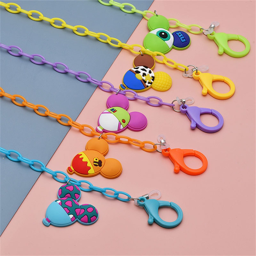 【COD Tangding】Rantai Lanyard Kacamata Masker Wajah Bahan Akrilik Anti Hilang Motif Kartun Untuk Anak