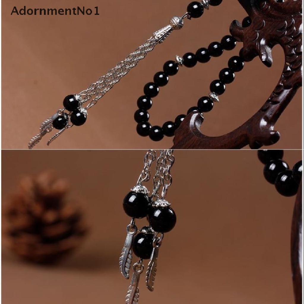 (AdornmentNo1) Tasbih Gelang Rosario 33 Manik-Manik Batu Agate Alami Untuk Umat Muslim