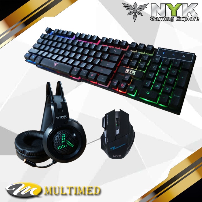 Paket Combo Gaming NYK Keyboard K02 + Mouse G 07 + Headset HSN 07