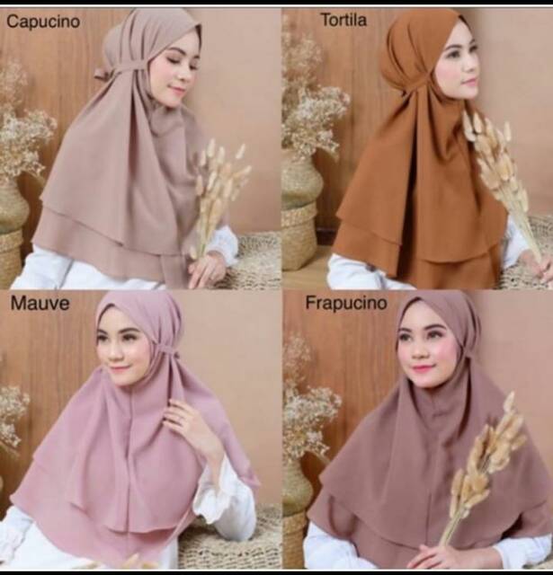 Hijab bergo Maryam 2 layar diamond Italiano / bergo diamond 2 layer