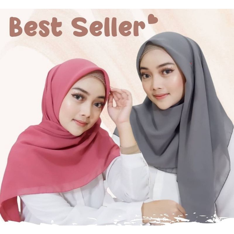 HIJAB SEGI EMPAT POLOS 110×110 / KERUDUNG BELLA SQUARE BAHAN DOUBLE HYCON / HIJAB WARNA KUMPLIT