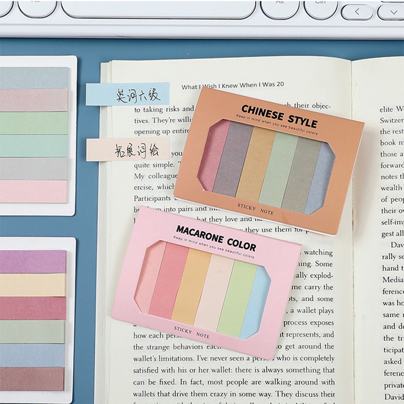 60 Lembar Sticky Notes Bentuk Strip Warna Morandi Dapat Ditulis Untuk Stationery Sekolah / Kantor