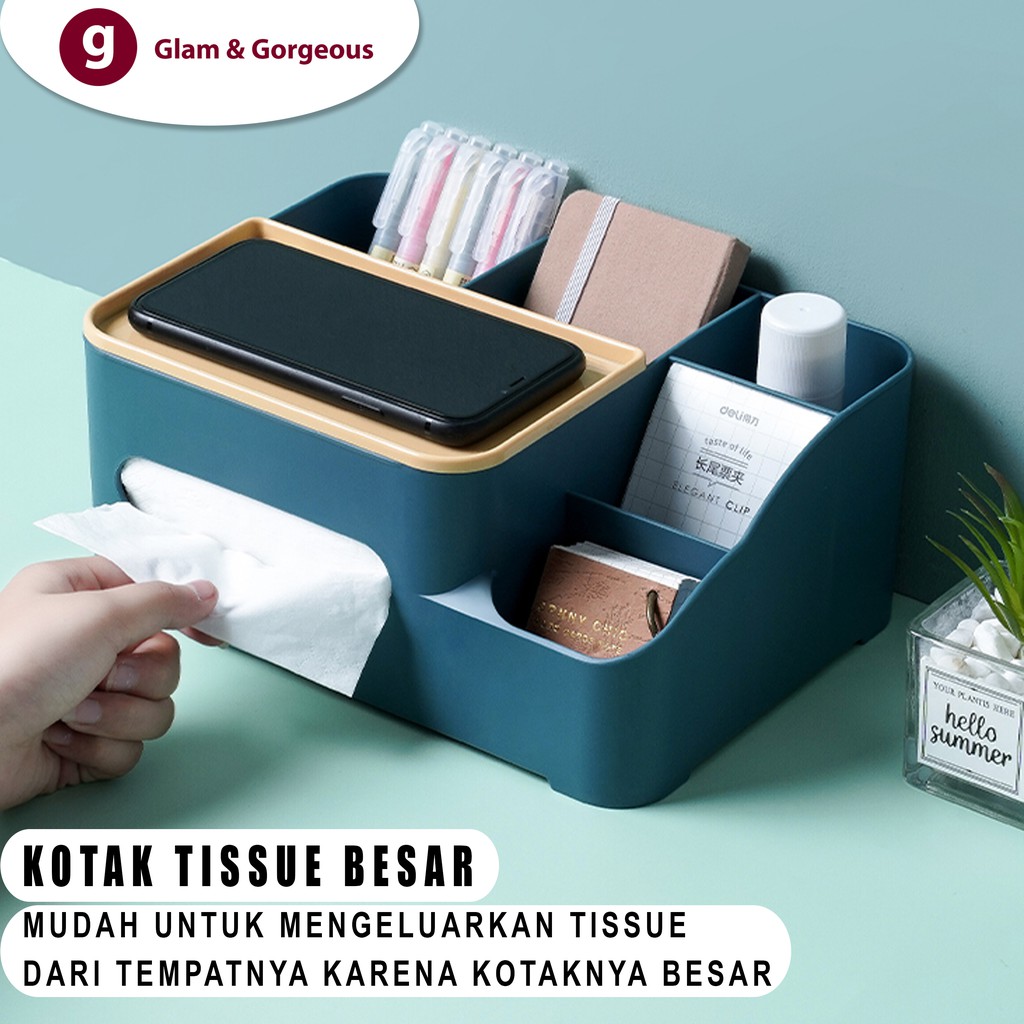 Kotak Tissue Unik Serbaguna Box Storage Plastik Decorative KT003